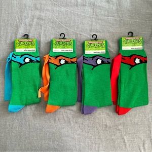 TMNT Ninja Turtles Bandana Adult Unisex Crew Socks Complete Set NWT